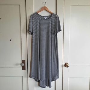 LuLaRoe Black and White Striped Dress, 3XL